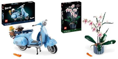 LEGO 10298 Icons Vespa 125, Set in Mattoncini, Modellismo per Adulti, Replica Piaggio Anni 60, Hobby Creativo e Rilassante & 10311 Icons Orchidea, Set per Adulti da Collezione