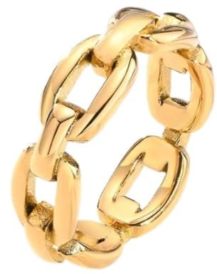 YAHOYA Pure Form Link Chain Ring Men Gold Color Ladies Rings for Women Fashion Jewelry Bague Femme Homme Ringen Wedding Rings