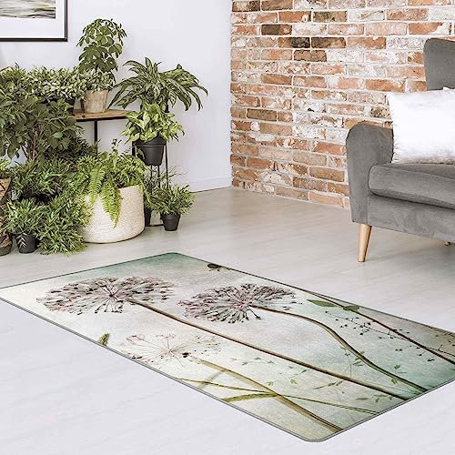 Bilderwelten Waschbarer Teppich Vintage rutschfest Blumen Lauchblüten in Pastell Läufer Wohnzimmer Schlafzimmer 180x90 cm