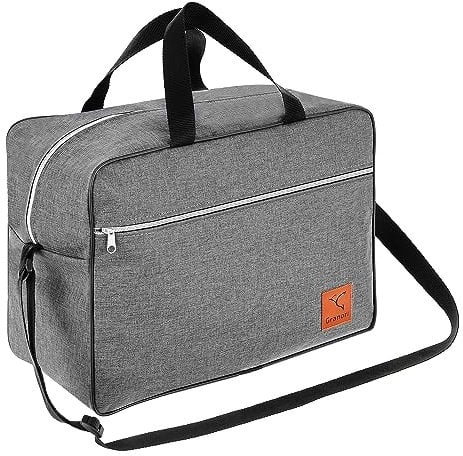 Granori Handgepäck Reisetasche 40x30x25 cm - Leichte Flugzeug Bord-/ Kabinengepäck Tasche 30 l | Max. Maße Flug Gepäck Kabinentasche für Eurowings (Grau)