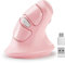 Micropack, mouse ergonomico senza fili verticale con ricevitore USB-A e USB di tipo C, mouse Ergo con 6 pulsanti e mouse DPI regolabile per Windows, MacBook, PC, laptop e tablet, Rosa