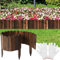 Bucherry Lot de 4 bordures de jardin en bois rustique, 20,1 cm H x 1,2 m L, antiseptique, clôture avec gants pour décoration de cour, allée, parterre de fleurs, pelouse, allée, arbre