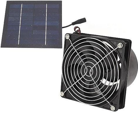 Fockety Ventilatore di Scarico ad energia Solare, Pannello Solare 50W con Ventilatore di Scarico ad Alta velocità, Ventilatore di sfiato per Serra, pollaio, capannone, Garage