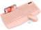 Wireless Keyboard and Mouse Combo - Full-Sized Ergonomic Keyboard with Wrist Rest, Phone Holder, Sleep Mode, Silent 2.4GHz Cordless Keyboard Mouse Combo for Computer, Laptop, PC, Mac, Windows (Pink)