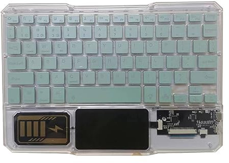 CENMEN Clavier tactile sans Clavier rétroéclairé Clavier RGB Clavier Bluetooth en verre transparent universel pour PC, vert