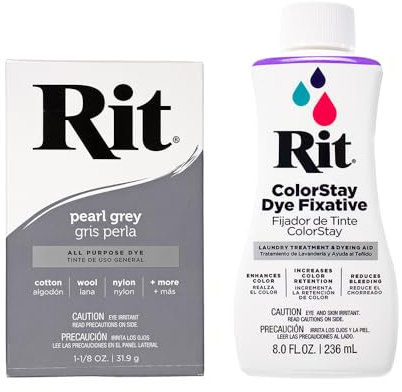 Tinte en polvo concentrado multiusos para ropa, decoración y manualidades, color gris perla con fijador ColorStay