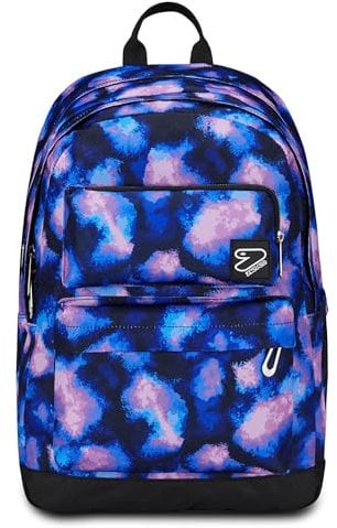 Seven Zaino Scuola Pro XXL Pockets The Double, Viola Fucsia, Zaino Doppio Scomparto Con Auricolari Earphones Wireless Led, Tasca Porta PC o Tablet e Tasca Porta Borraccia, Medie Superiori