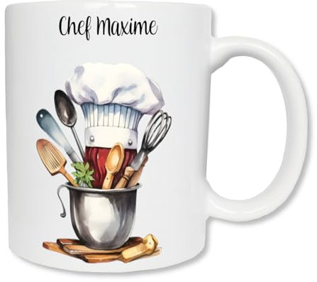 Mug personnalisé cuisinier ou cuisinière - Cadeau papa - Fête des pères - Chef de cuisine