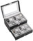 ProCase Uhrenbox mit 20 Fächern，Uhrenkasten mit Glasdeckel, 2 Ebenen Uhrenkoffer mit herausnehmbaren Uhrenkissen Uhrenschatulle, Vatertag Geschenk -Schwarz