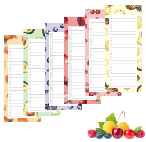 Magnetisches Notizbuch, Einkaufsliste Magnetisch, 6 Stück Notizblock Magnetisch, Einkaufsliste Block, Einkaufszettel, Todo Liste Kühlschrank, Einkaufsblock Magnetisch, Magnetische Notizblöcke