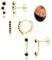 Ohrringe Silber 925 Set Für Damen - Hypoallergen Piercing Ohr Creolen Gold Kleine Ohrstecker Silber 925 Stapelbar CZ Ohrstecker Ohrringe Helix Piercings Für Mehrere Ohrlöcher Gold,Schwarzes CZ