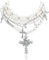 Nayyana 3-teilige Perlenkette, Statement-Perlenkette mit Gothic-Kreuz, gestapelte Perlenkette für Frauen, Gothic-Kreuz-Stapelkette, Y2K-Mehrschichtkette für Halloween-Party