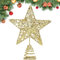 GXFCING Stella Dell'albero di Natale Dorato, 20cm Metallo Puntale Luminosa per Decor Festivo e Casa