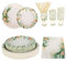 Set di Piatti di Carta Verde Salvia per 25 Persone - Usa e Getta per Compleanni, Matrimoni, Baby Shower, Safari nella Giungla - Include Bicchieri e Tovaglioli