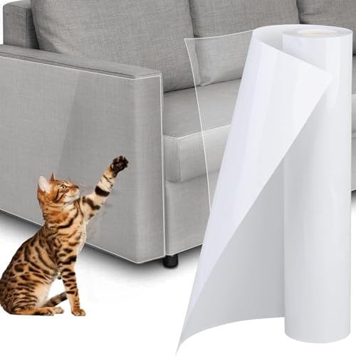 Cat Anti Scratch Furniture Protector, Anti Cat Scratch Furniture Protector,Sofa Cat Scratch Protector Door Protector from Dog Scratching, Clear Anti Cat Scratch Tape Self Adhesive (30 * 300cm)