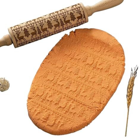 Holz 3D Gesichtsstab Relief Nudelhölzer, geprägtes Nudelholz, Küchenwerkzeug
