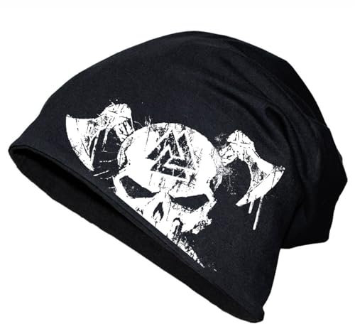 SONS OF ODIN Männer Wintermütze Long Beanie Marke Valknut Wotans Krieger Walhalla Wikinger
