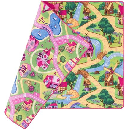Pergamon Straßenteppich Beidseitig Kinder Spielteppiche für Kinderzimmer und Spielzimmer