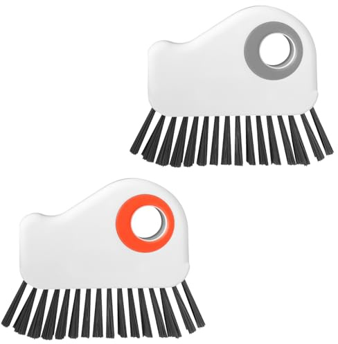 Bojueshaw 2pcs Window Track Cleaner Brush Set,2 in 1 Groove Cleaning Brush,Hand-Held Groove Scrubbing Brush Tools for Sliding Door Corner Track