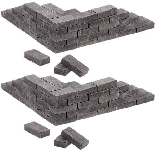 IMIKEYA Miniaturziegel 1:35 Mikro Landschaftssteine Für Sandtisch Architektur Diy Basteln Puppenhaus Zubehör Modellbau Garten Wand Boden 100 Stück