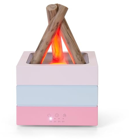 DoReFaSpl Essential Oil Diffuser 280ML,Flame Diffuser,Bonfire Oil Diffuser,Colorful Flame,Wood Cool Mist Humidifier for Home,Room, Bedroom, Office,Gift Auto Shut-Off 8 Colors Light (Colorful)