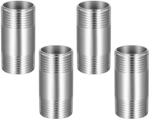 SiGuLiKeJi 4 Stück 3/4 Zoll Edelstahl gerade Steckverbinder, 50mm 3/4 BSP Außengewinde x 3/4 BSP Außengewinde Rohrverschraubungen, Edelstahl Verschraubung Fittings