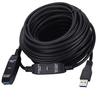 Zqxnt Cable de extensión USB 3.0 de 5 m/10 m/15 m/20 m, repetidores activos, potenciadores de alto ancho de banda, transferencia de datos, cable USB A macho a hembra