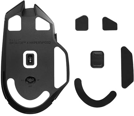 kwmobile Mouse Feet Replacement Compatible with Razer Basilisk V3 X HyperSpeed Computer Mouse Skates Sticker - Black