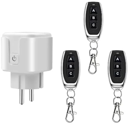 Kueohse Interrupteur Télécommandé Sans 433 MHz Mini Prise EU 220V 16A pour Ventilateurs et Lampes, Économie D'Énergie