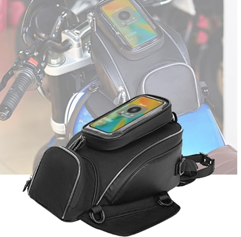 YSNFDN Motorrad Tankrucksack für Yamaha MT-10, Wasserdicht Groß Volumen Magnet mit Klarsichtfenster Motorrad Gepäck Reise Rucksack Handy GPS Tasche,B