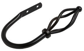Speedy County Metal Crown Curtain Holdback Arms, Black- Pack of 2