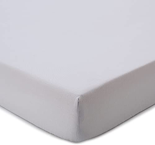 URBANARA Spannbettlaken Toulon 200x200 cm bis 25 cm Steghöhe I 100% europäisches Leinen Made in Portugal Oeko Tex Zertifiziert I Atmungsaktiv & Temperaturregulierend mit Gummizug I Hellgrau