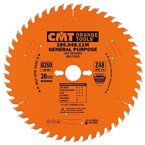 CMT Orange Tools 285.048.11M - Universal-Kreissägeblatt HW 260x2.8/1.8x30 Z48 10ATB