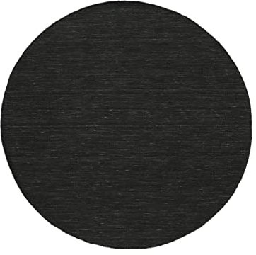RugVista, Kelim Loom, Teppich, Mittelflor Teppich, ∅ 200 cm, Rund, Moderner Kelim Teppich, Wolle, Flur, Schlafzimmer, Küche, Wohnzimmer, Schwarz, Schwarz