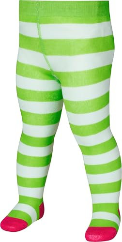Playshoes Pantys Medias, Verde (Grün/Weiß 46), 86 (Talla del Fabricante: 86/92) Unisex niños