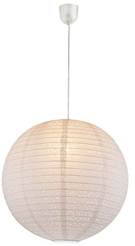 etc-shop Hänge Pendel Leuchte Esszimmer Strahler Papier Schirm Löcher Muster Kugel Lampe weiß