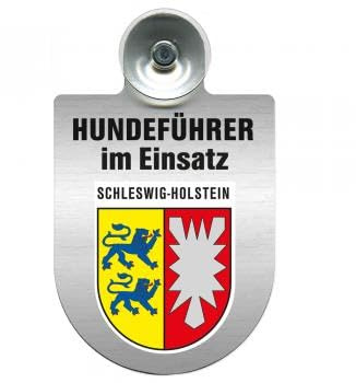 Einsatzschild Windschutzscheibe incl. Saugnapf - Hundeführer im Einsatz - 309381- Regionen nach Wahl Farbe Region Schleswig-Holstein
