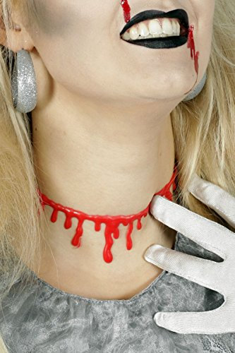 Halskette Blut Blutkette Halloween Wunde Rot Halloweenwunde Karneval Fasching