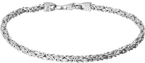 FILANGO 925er Silber Königsarmband rhodiniert/vergoldet Silberfarben Länge: 19cm | Stärke: 2,5mm