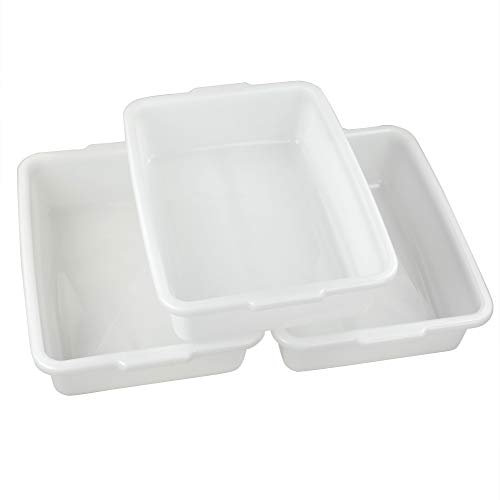 Ucake 8 L Weiß Schüssel Waschbecken Spülwanne Kunststoff, Rechteckig, 3 Packung