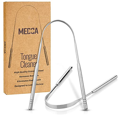 Raspador de lengua - Cepillo limpiador de lengua de acero inoxidable para ayudar a eliminar el mal aliento y las bacterias, raspador de alimentos para mantener tu boca y dientes sanos y limpios