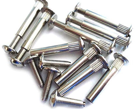 Merriway BH06968 (20 Pcs) Nickel Plated Steel Cabinet Furniture Connecting Screws Total Width x Length M4 x 42mm - Pack of 20 Pieces