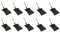 Novaliv Lot de 10 pelles à balayage en métal noir avec manche en bois et pelle à sable, pelle à cendres, pelle à four (plaque à balayage noire, 10)