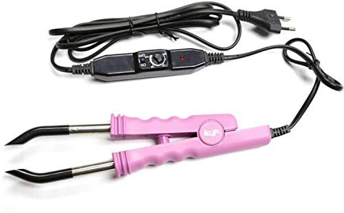 JR618-Pink Fusion Hair Extension Thermostat Tool Iron PTC Traceless Nano Hair Extension Heating Pliers Heat Iron Connector Wand Melting Tool with Adjustable Setting(Pink Color)