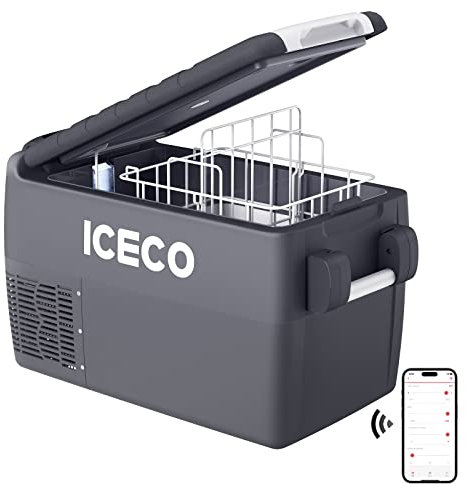 ICECO JP30 - Frigorifero portatile da 12 Volt, frigorifero compatto da 31 quarti (30 litri) con compressore SECOP, refrigeratore elettrico per camion furgoni camper, 12 °F, CC 12/24 V, CA 110/240 V