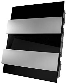 Delux, cassetta di distribuzione moderna, da incasso, da 8, 12 e 24 moduli, per montaggio a parete, 1 fila e 2 file, IP4x (24 moduli, in vetro nero)