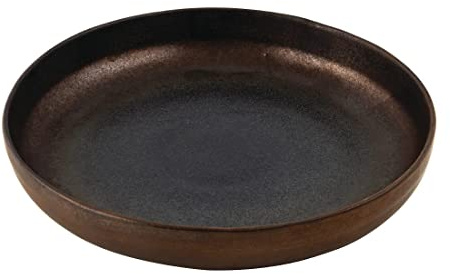 Olympia FC287 - Cuencos planos de gres ocre, capacidad de 700 ml, 210 mm, bronce, paquete de 6