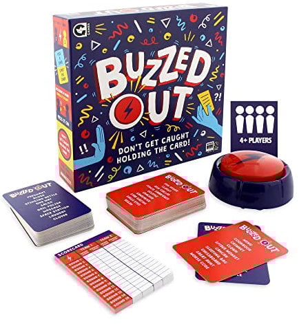 Ginger Fox Buzzed Out Card Game | Quick-Fire Guessing Card Games for Gatherings, Game Nights and More | Family Fun For Parties | For Age 14+ Years