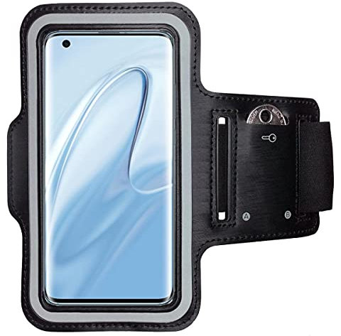 CoverKingz Sportarmband für Xiaomi Mi 10 / Mi 10 Pro - Armtasche mit Schlüsselfach Oberarm Halterung - Sport Laufarmband Handy Armband Schwarz