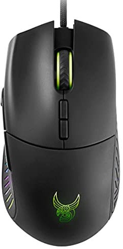 L33T GUNGNIR Gaming Maus, high Performance Gaming Mouse für Gamer und eSportler, mit 8 Tasten, optischer Sensor mit 16.200 DPI, austauschbare Daumentasten.